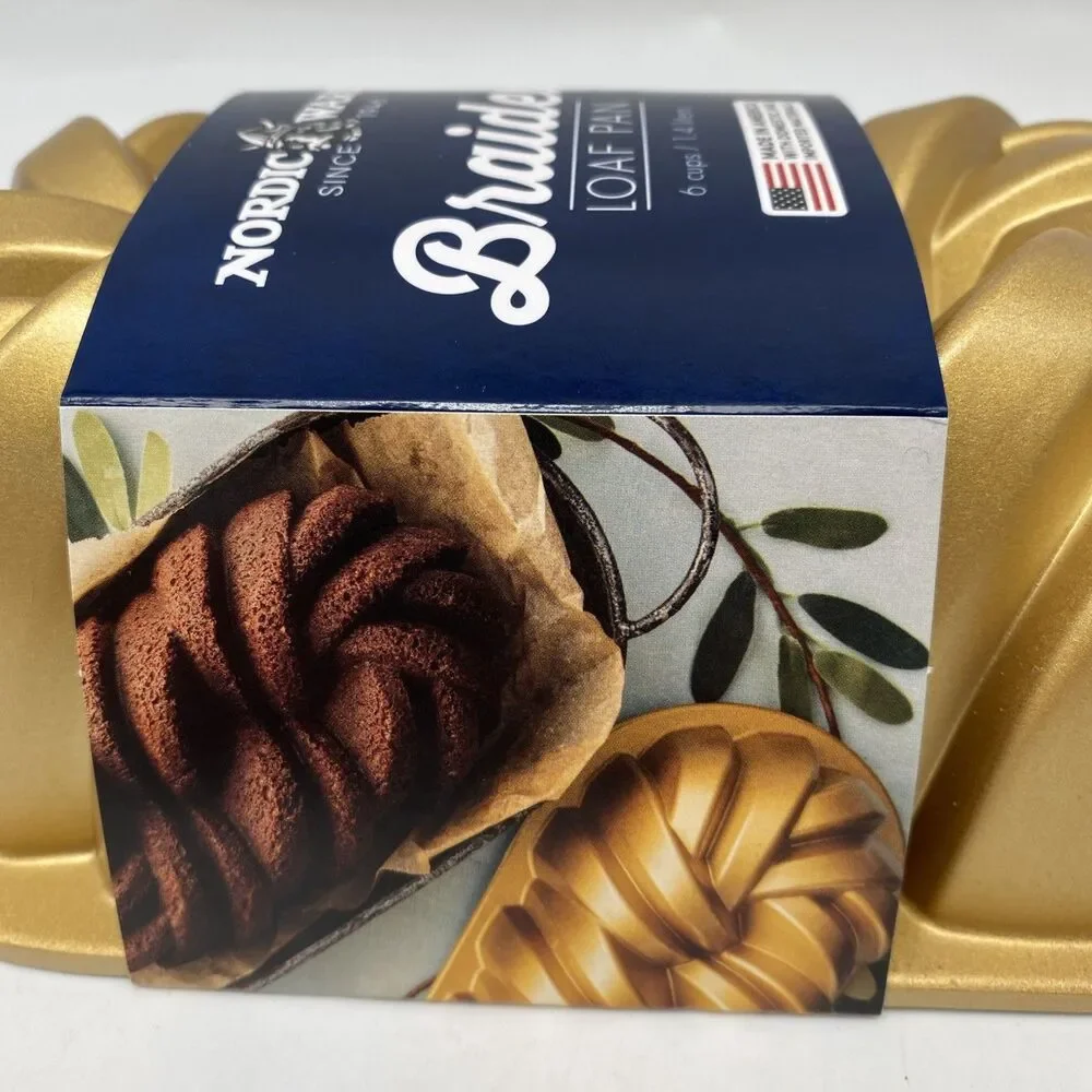NORDIC WARE 6 CUP DIMENSIONAL  ALUMINUM BRAIDED LOAF PAN New 75th anniversary